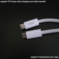 Kabel USB C ke USB C 2m Ekstra Panjang, Tebal, Terjalin, Pengisian Daya Super Cepat, Chip E Marker, PD 240w