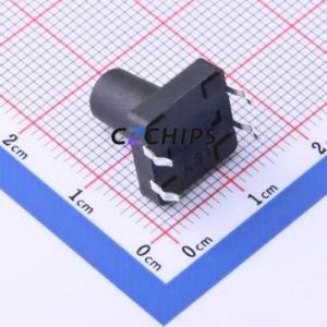 GT-TC152A-H130-L1 Tactile Switch Through hole,12x12mm Switch Single Pole Single Throw Round Button 1.6N Through Hole - Product Image 2