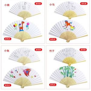 Abanicos de Papel Plegables de Bambú Pastel, Ecológicos, Decorativos, para Pared, Ideales para Fiestas de Verano, Bodas, Bailes, Pintados - Product Image 4