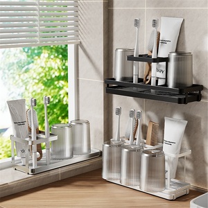 Bathroom <b>Corner</b> Modern Multi-Slot Anti-Rust Metal Toothbrush Holder Drain Electric Toothbrush Toothpaste Holder for Countertop - Product Image 3