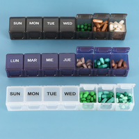 WEISHENG Boîte à pilules portable hebdomadaire à sept compartiments pour vitamines, comprimés et médicaments de voyage – Organisateur de pilules 7 jours/7 grilles