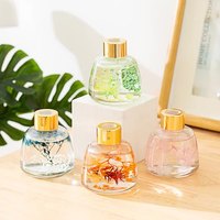 Bouteilles diffuseurs en verre 100 ml, sérigraphiées, avec bouchon doré, pour emballage unique de parfums d'ambiance, de soins de la peau et de sérums, avec joint en caoutchouc