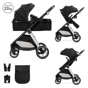 Poussette bébé 3-en-<span class=keywords><strong>1</strong></span> certifiée EN1888 avec siège <span class=keywords><strong>auto</strong></span> pour nouveau-né, pliable en trois sections, cadre en alliage, landau - Product Image 4