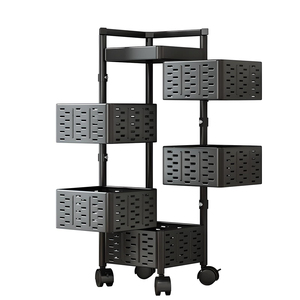 Troli dapur rumah multifungsi, keranjang penyimpan makanan ringan Dorong Tangan logam dapat digerakkan <span class=keywords><strong>3</strong></span> tingkat - Product Image 1