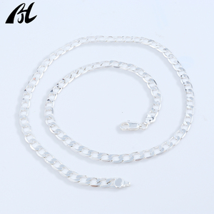 H560 <strong>Silver</strong> <strong>Necklace</strong>, Thin Curb Chain, Minimalist Simple Link, <strong>Choker</strong> for Unisex, Daily Commute Versatile - Product Image 5