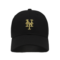Casquette de baseball sportive de luxe personnalisée à 6 panneaux, logo brodé en 3D doré, sergé respirant, imperméable, réglable, unisexe