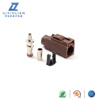 Conector coaxial hembra Fakra SMB a prueba de agua Código F Color marrón Tipo prensado Conectores RF Automotrices