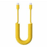 Kabel USB-C Gulung Retraktil Anti Kusut Desain Pegas Tembaga Murni Kabel Data Kustom Pengisian Cepat 3A untuk Komputer Mobil Kantor