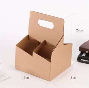 IMEE personalizzato scatola di imballaggio barattolo con manico scatola portatile per portabicchieri bianco rosso Kraft - Product Image 6