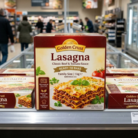 Boîte à lasagnes personnalisée imprimée, résistante à la graisse, avec pelliculage mat, emballage pliable en papier avec fermeture à rabat pour chips et sushis