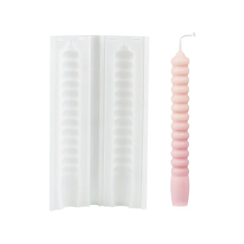 DIY Handmade Multi Twist Rod Candle Making Moulds Durable Easy Release Pillar Spiral Silicone Molds for Twisted Candles