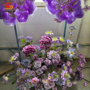 SMOOTH Elegant Wedding Birthday <b>Party</b> <b>Decorative</b> Backdrop Stand Purple Fabric Floral <b>Butterfly</b> Flower - Product Image 2