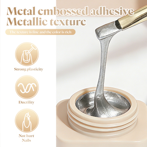 Gel Miss Gooey sin necesidad de limpiar, con relieve metálico, gel profesional para pintura 3D, moldeado, diseño de uñas, brillo duradero, gel de escultura - Product Image 6