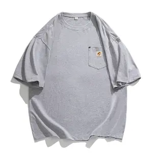 Individuelles einfarbiges T-Shirt Großhandel Druck Herrenhemden lockere Passform neues Varsity-T-Shirt Frachtunterstützung Anpassung