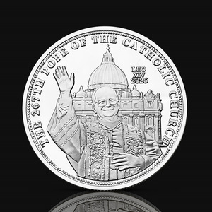 <span class=keywords><strong>Moneda</strong></span> conmemorativa <span class=keywords><strong>del</strong></span> <span class=keywords><strong>Papa</strong></span> Francisco de edición limitada, colección de monedas de plata conmemorativas religiosas para recuerdo de devoción, artesanías de Metal - Product Image 3