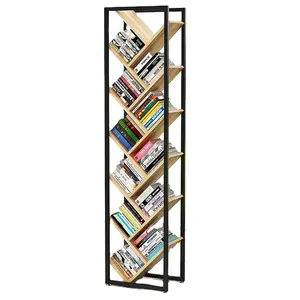 Étagère moderne en forme d'arbre avec rangement fonctionnel Bibliothèque créative en métal et bois pour chambre cuisine salle de bain Design OEM - Product Image 1