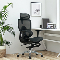 Chaise d'ordinateur à dossier haut ergonomique pour bureau à domicile moderne chaise de bureau en plastique avec accoudoir réglable appui-tête soutien lombaire