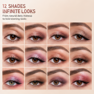 พาเลทอายแชโดว์สีริบบิ้นสไตล์<span class=keywords><strong>เกาหลี</strong></span> 12 เฉดสี 0.8 กรัม เซ็ตเนื้อแมตต์สำหรับใช้ทุกวัน - Product Image 5