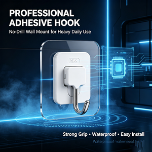 No Drilling Self‑Adhesive Hook Strong Sticky Wall Hanger For Bathroom Kitchen Household Hanging - Product Image 1