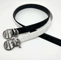 Ceinture pour homme de 3,0 cm de largeur, avec boucle à ardillon carrée en alliage, motif géométrique brodé artistique, nouveau style chromé unique, imprimée par transfert thermique