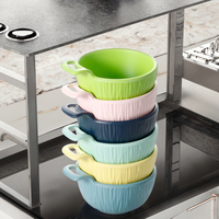 Bol rond coloré avec poignée, 5 pouces, design OEM, pour le restaurant, transparent