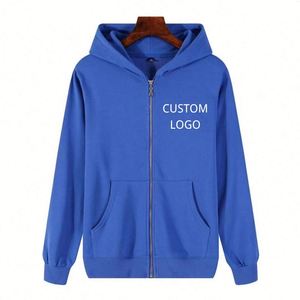 ออกแบบเสื้อฮู้ดดี้ซิปผู้ชายขนาดใหญ่พิเศษ 300 กรัม คุณภาพดี พิมพ์โลโก้ตามสั่ง แขนปกติ ซิปยาวเต็มตัว - Product Image 1