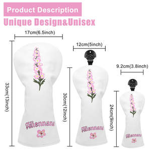High Quality Pu Leather Golf Club Headcovers Driver <b>Head</b> <b>Cover</b> Leather Embroidery Tree Pink Flowers Custom Driver <b>Head</b> <b>Cover</b> - Product Image 2