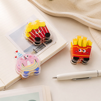 Clips personnalisés en acrylique et PP pour agenda, reliure de papier, motif alimentaire de dessin animé, imprimé UV, gravé au laser, transparent, décoratif, vente en gros