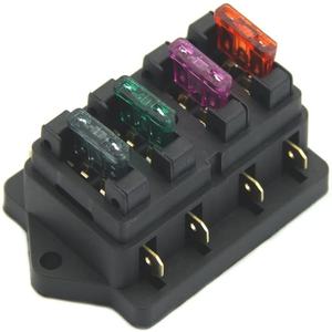 ESUPPORT voiture camion 4 voies porte-fusible Circuit Standard boîte à fusibles porte-bloc fond noir couverture transparente - Product Image 4