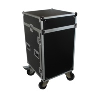 Flight case Vertical Rack Mount 16u avec Top 10U pour Mixer dj Combo Amp Rack avec étagère pour ordinateur portable et roulettes