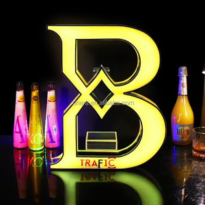 Luxury LED Letter Shaped Wine Display Stand, Rechargeable <b>Bottle</b> Presenter for Bar & Party - Product Image 1
