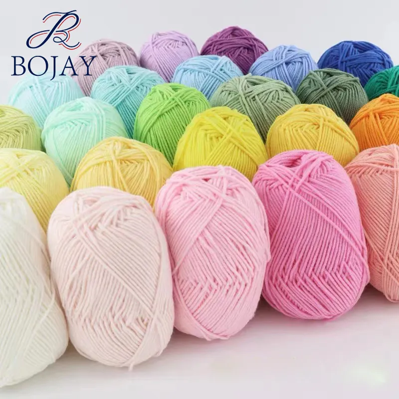 Wholesale Manufacturer Dyed Crochet Knitting Hand Knitting Crochet Acrylic Blend Cotton Milk Yarn