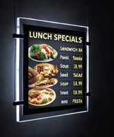 Boîte lumineuse suspendue en acrylique LED pour affichage de signalétique