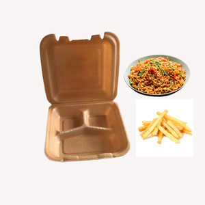 Disposable Biodegradable Compostable PLA Foam 3 Compartment Take Out Container Food Box
