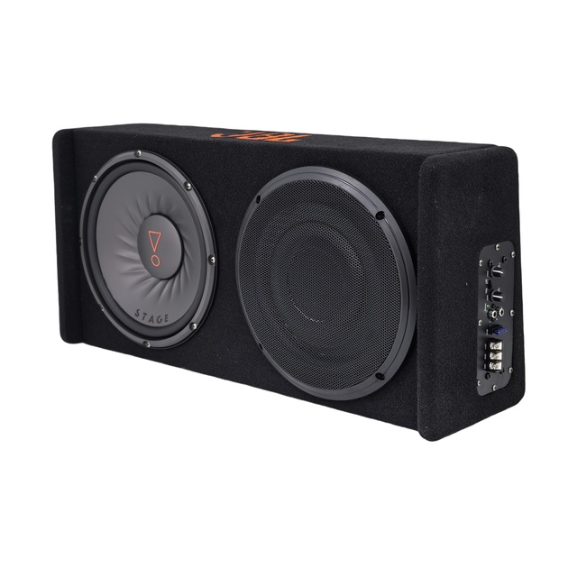10 Inch Dual Loaded Enclosure Subwoofer with Strong Bass Low Profile Car Active Subwoofer