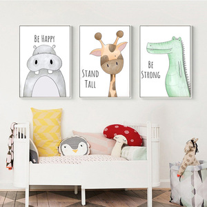 Póster imagen pared decoración del hogar impresión lindo chicle Animal Arte Abstracto jirafa <span class=keywords><strong>Koala</strong></span> canguro lienzo azul logotipo personalizado - Product Image 4
