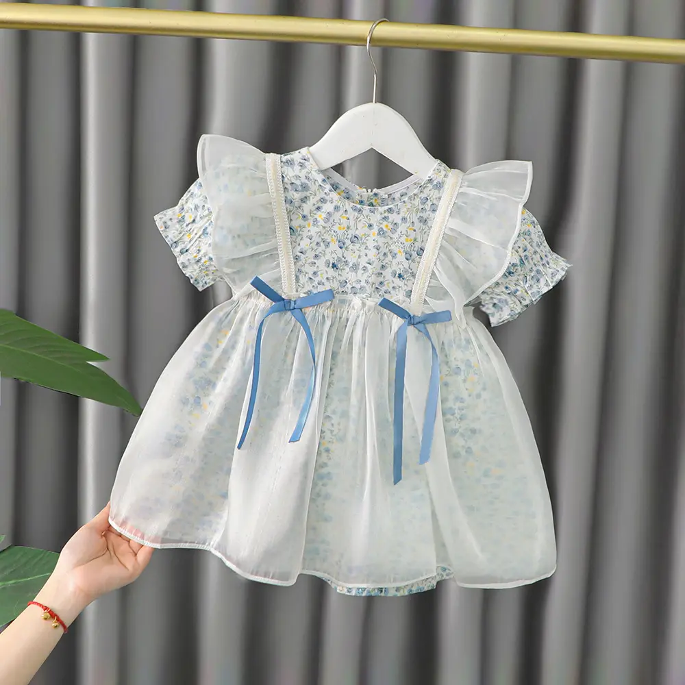 Sommer Baby Girl Kleidung 1-5y Casual Kleinkind Neugeborenes Baby Plaid Cotton Kleid Für Mädchen