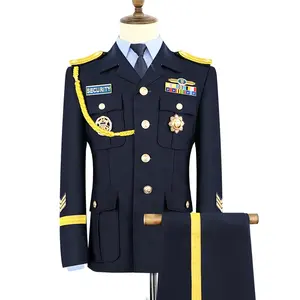 Vendita all'ingrosso cintura a maniche lunghe uniforme uomini-Ultimo Nuovo Disegno di Sicurezza Uniforme Militare Abbigliamento Ufficio Cerimonia Uniformi