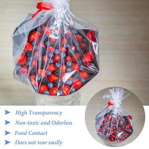 24 X 30 Inches Cello <strong>Bags</strong> <strong>Large</strong> <strong>Cellophane</strong> Wrap Clear <strong>Cellophane</strong> Gift Basket <strong>Bags</strong> for Treats Fruit Basket Gift Wrap - Product Image 5