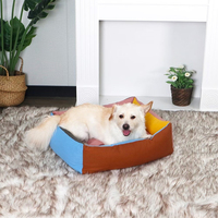 Rechteckiges Plüsch-Hundebett für Große, Mittlere und Kleine Hunde, Einfarbig, Schlafsofa, Orthopädisch, Umweltfreundlich, Modische Kartonverpackung