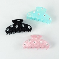 Vente en gros usine Pince à cheveux requin motif chrysanthème aux couleurs chaudes, polyvalente, avec logo personnalisé, pour chignon femme, accessoire capillaire