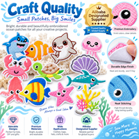 Patch brodé thermocollant ou à coudre sur le thème de la vie marine : poissons, tortues, dauphins, poulpes, étoiles de mer - Vente en gros