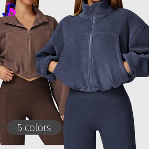 Chaqueta ajustada cálida y transpirable de talla grande para <span class=keywords><strong>mujer</strong></span>, de secado rápido, elástica en cuatro direcciones, a prueba de viento, con media cremallera, Polar, para correr - Product Image 1