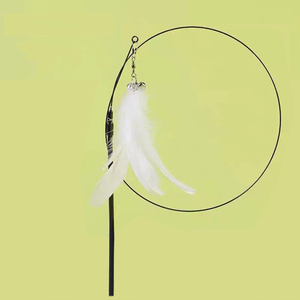 강력한 흡착력과 교체 가능한 2개의 깃털이 있는 고양이용 인터랙티브 깃털 막대 장난감, 새끼 고양이 액세서리 - Product Image 4