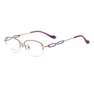 Montature per Occhiali Fengchao: Occhiali in Metallo Colorato Stile Piccolo Business, Montatura Mezza Montatura in Lega per Donna - Product Image 4