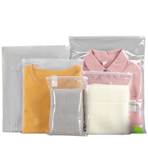 Eu <b>Recyclable</b> Low Moq Poly Clothes Zipper <b>Bags</b> <b>Clear</b> Plastic Apparel <b>Bag</b> for Packaging Shirt - Product Image 1