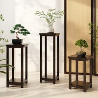 Support à plantes en bois massif avec étagère, support moderne pour pots de fleurs pour salon, balcon, étagère de présentation de plantes robuste