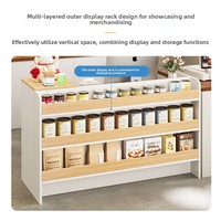 Comptoir de caisse de supermarché, de magasin de proximité, de restauration commerciale, de réception, moderne, en bois massif, durable, minimaliste