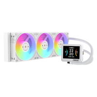 Refroidisseur d'unité centrale à eau ICE MONARCH VISION 360 WH pour boîtier d'ordinateur de jeu, avec roulement FDB, ARGB, compatible Intel LGA115X/1200/1700/1851 et AM4/AM5