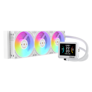 Refroidisseur d'unité centrale à eau ICE MONARCH VISION 360 WH pour boîtier d'ordinateur de jeu, avec roulement FDB, ARGB, compatible Intel LGA115X/1200/1700/1851 et AM4/AM5 - Product Image 2